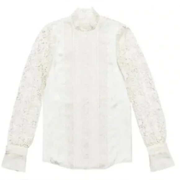 ERDEM x H&M collab Ivory Lace Long Sleeve Blouse - Picture 6 of 10